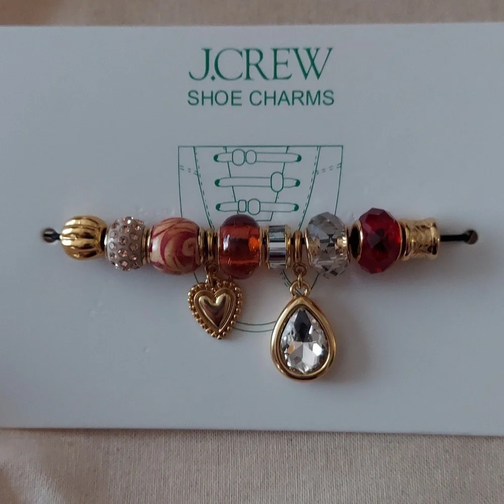 J.Crew Shoelace Teardrop Shoe Charms pack Rose Multi BNWT SO